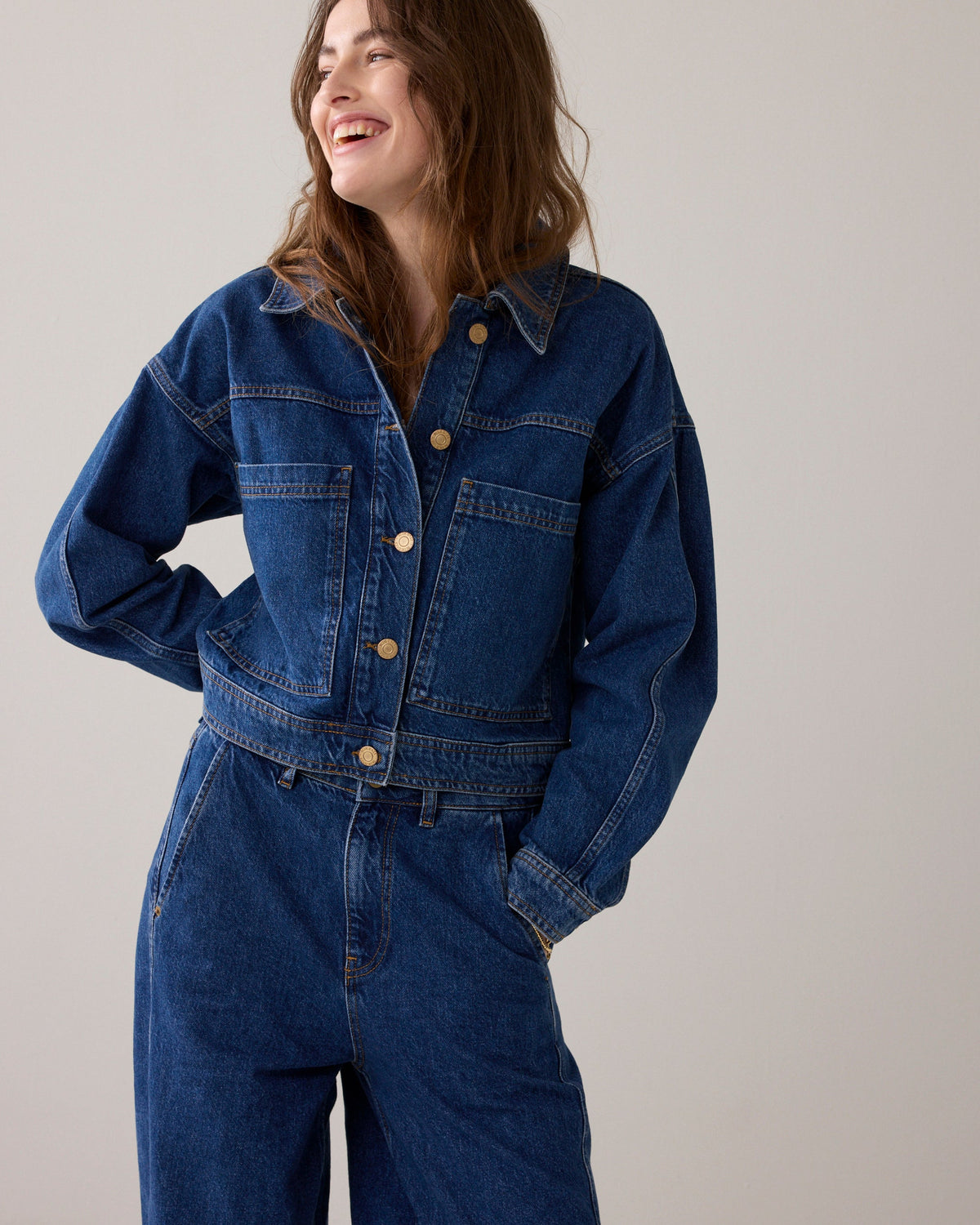 Veste en denim coupe boxy