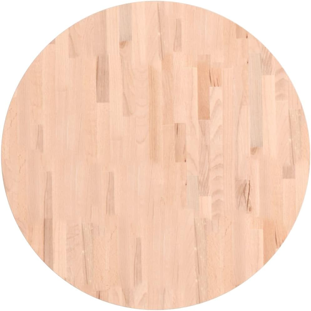 vidaXL Dessus de Table, Plateau de Table de Remplacement, Dessus de Table Basse Salle de Séjour Intérieur, Ø80x2,5 cm Rond Bois Massif de Hêtre