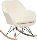 Paris Prix Atmosphera Créateur d'intérieur - Fauteuil à Bascule Bouclette Olmeto 83cm Blanc