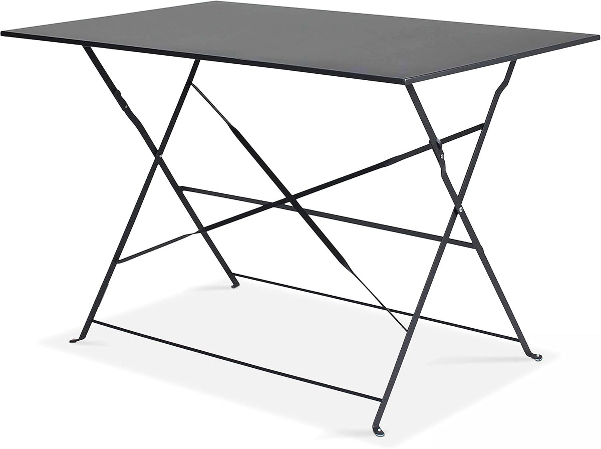 Oviala Table de Jardin Pliante Acier Gris