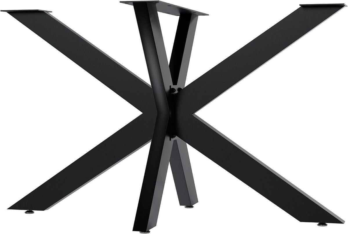 CLP Pieds de Table Hardwick I Patins pour Tables DIY de 71 cm de Hauteur I Pied de Table en Forme d'étoile en Acier Peint par poudrage, Couleur:Noir