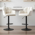 Lot de 2 Tabourets de Bar Pivotants en Velours avec Dossier Chaise de Bar Réglable Moderne, Chaises Hautes Cuisine pour îlot de Cuisine/Bar, Beige