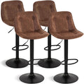 IDMarket - Lot de 4 tabourets de Bar Denver Marron Vintage