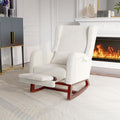 Générique Chaise à Bascule Relax, Fauteuil à Bascule rembourré en Tissu avec Dossier Haut, Fauteuil Moderne avec Antidérapant Pieds pour Maison