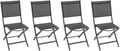 Hespéride - Lot de 4 Chaises de Jardin Pliantes Essentia Anthracite - Aluminium Texaline - Dim 45 x 57 x 90 cm - Meuble d'Extérieur Pliable
