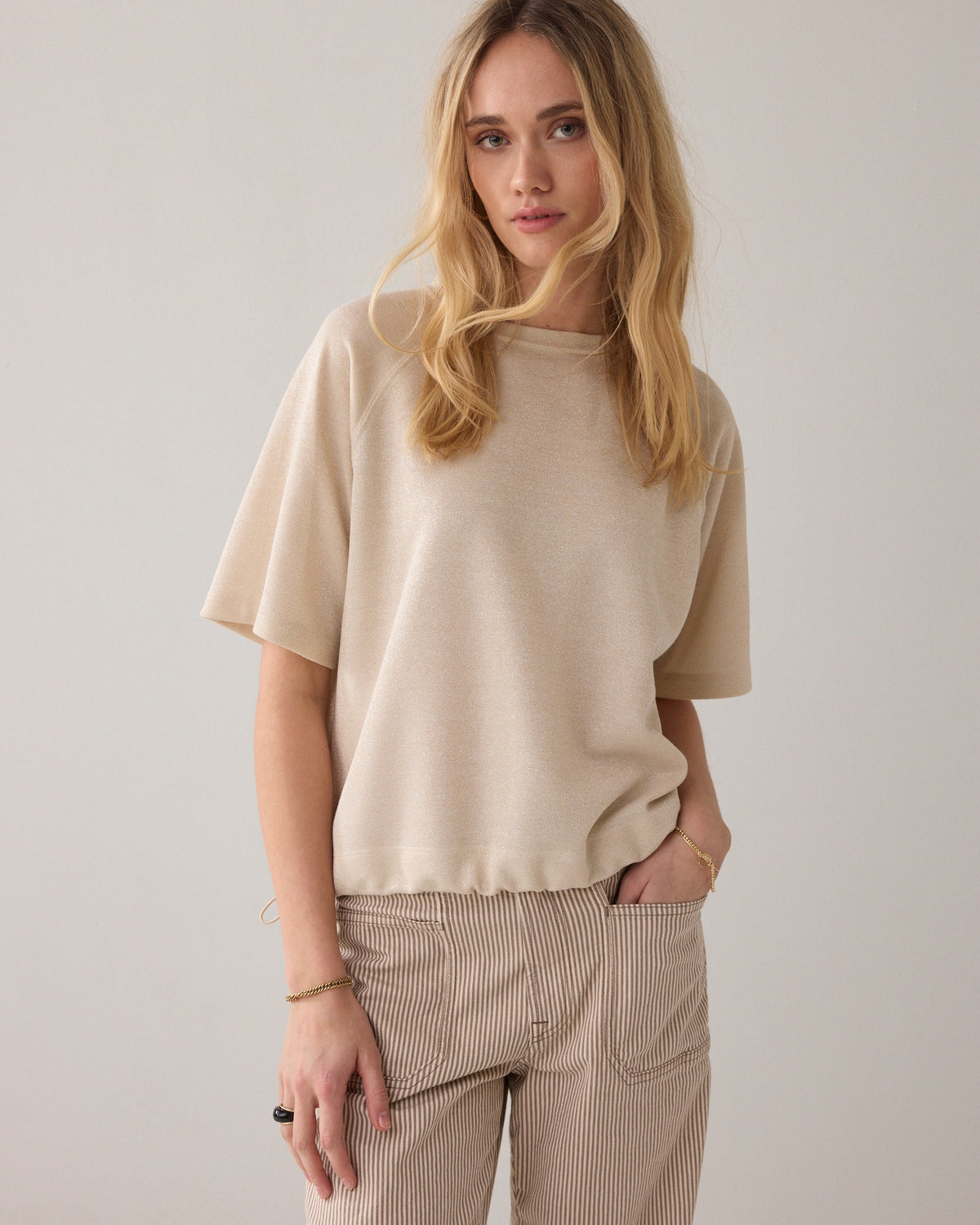 Top en piqué lurex