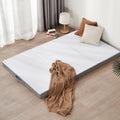 Z-hom Matelas Pliable 140 x 195 x 10 cm, Housse Souple Oeko-TEX, lit d'appoint Matelas, Matelas de Sol, Éponge Haute densité, dureté H3, Blanc+Gris
