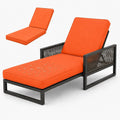 Coussin Bain De Soleil, Matelas Bain De Soleil Épais 50D, Coussin Chaise Exterieur avec 6 Attaches Et Double Passepoil pour Jardin Terrasse