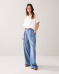 Pantalon en denim coton-lin