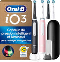 Oral-B Brosses à Dents Electriques iO 3 Duo, 4 Brossettes, Rose et Noire