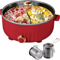 ARTSIM Fondue Chinoise Electrique, Coupure Automatique De L'Alimentation Fondue Chinoise Electrique Convient Aux Petites FêTes (avec 2 Filets Non