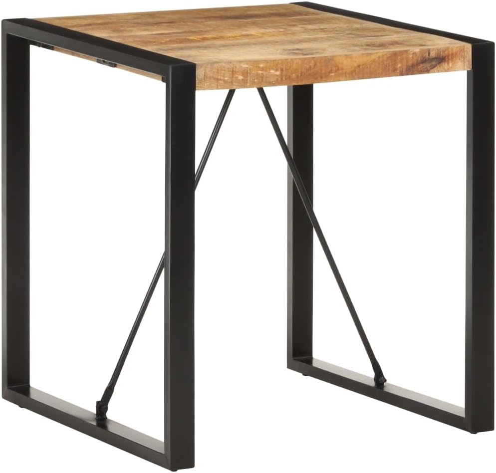 Générique Table à Manger 70x70x75 cm Bois de manguier Massif Brut, Meubles, Tables, Tables à Manger, Noir,13.35 KG,321596