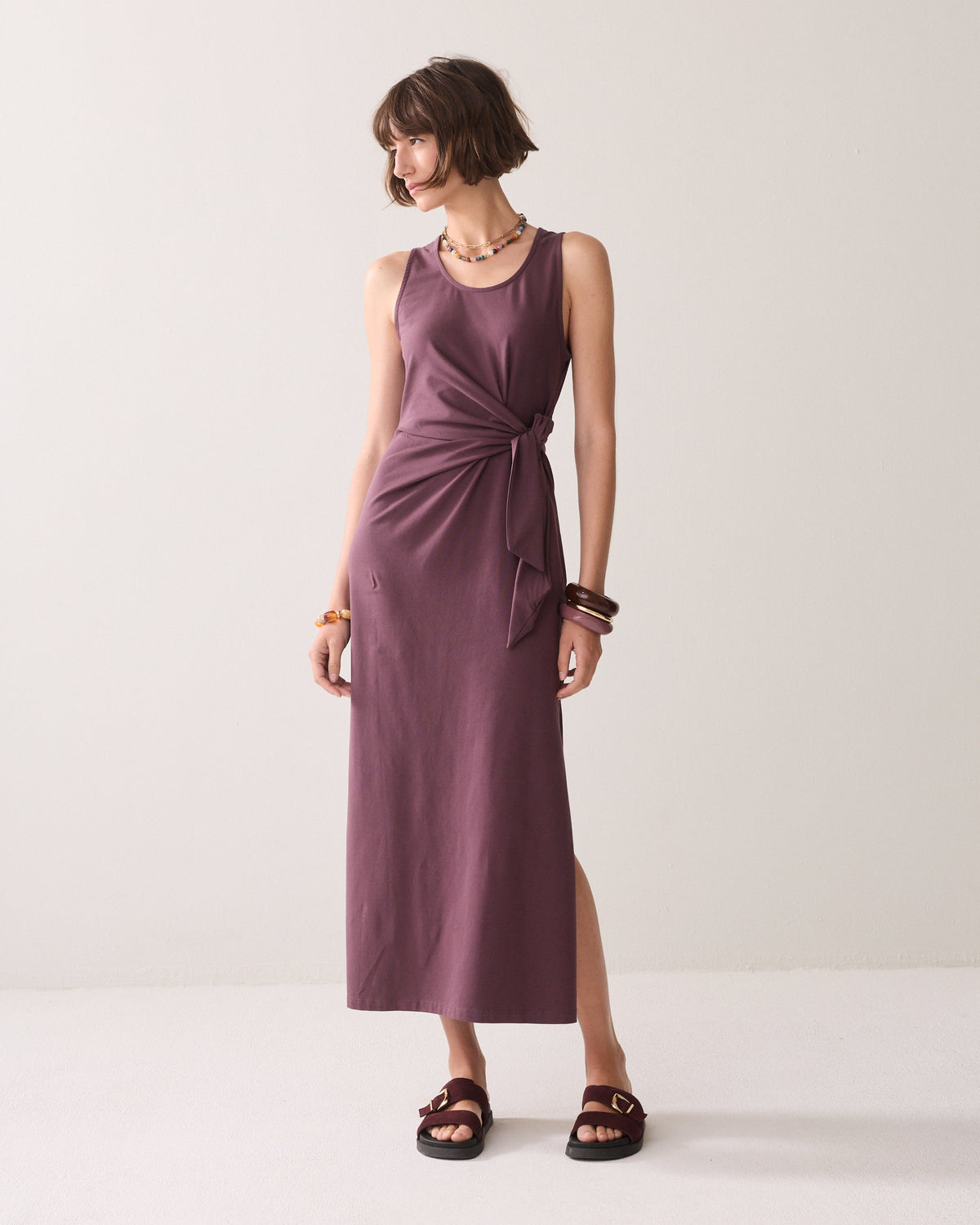 Robe longueur cheville en coton stretch