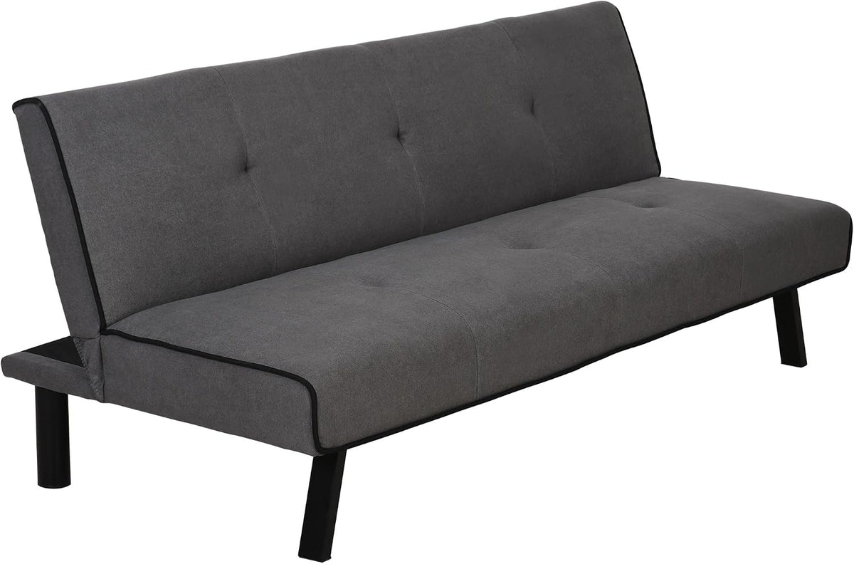 HOMCOM Canapé Convertible 3 Places canapé-lit avec Dossier réglable et Pieds en métal, Aspect Velours Moderne Charge 300 Kg, pour Salon