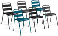 IDMarket - Lot de 6 chaises de Jardin Valencia en Acier Mix Color Gris Anthracite, Noir et Bleu