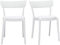 Miliboo Chaises Design Blanches empilables intérieur - extérieur (Lot de 2) RIOS