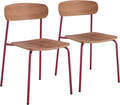 Oviala Lot de 2 chaises en Bois Bordeaux