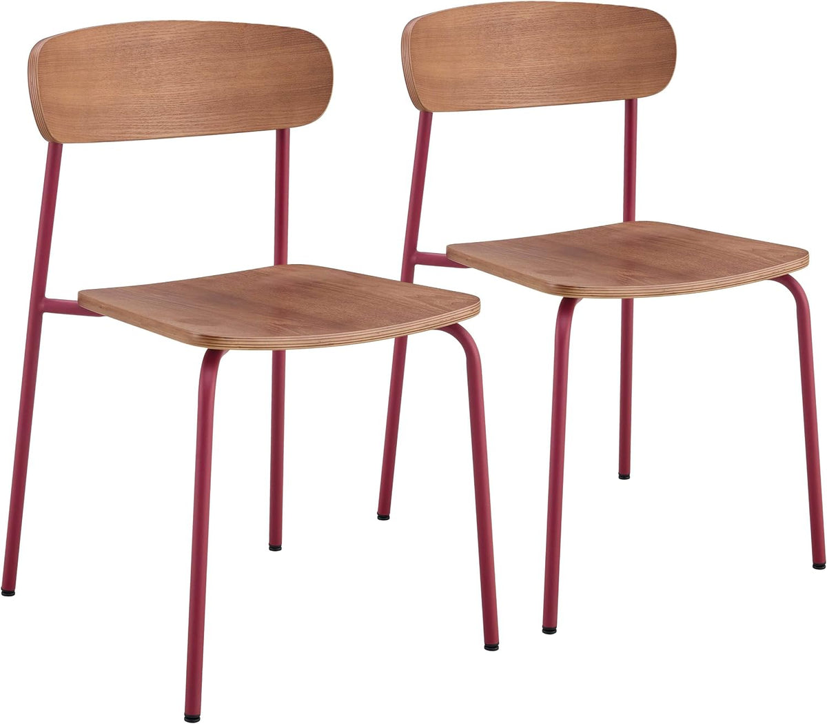 Oviala Lot de 2 chaises en Bois Bordeaux