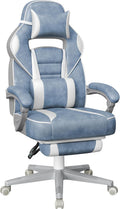 SONGMICS Fauteuil de Bureau, Chaise Gaming, Réglable, Repose-Pieds Télescopique, Mécanisme à Bascule, Appui-tête, Support Lombaire, Charge 150 kg
