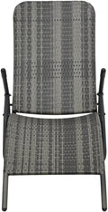 Chaise longue pliable en rotin synthétique gris pour piscine, balcon, terrasse, camping, imperméable et facile à nettoyer