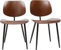 Miliboo Chaises en Bois foncé Noyer et métal Noir (Lot de 2) Tobias