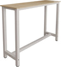 MB Muebles Bonitos, Table de Bar Haute ANI pour 2 Personnes avec Pieds en Métal, Table Cuisine en Mélamine Mate, Couleur Blanc et Sonoma