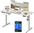 VASAGLE Bureau Électrique Réglable en Hauteur, Bureau Assis-debout, Multiprise, Tiroir, 70 x 160 cm, Réglable en Continu