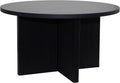 Oviala Table Basse Ronde 80 cm scandinave Effet Bois Noir