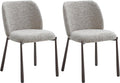 Vente-unique - Lot de 2 chaises en Tissu texturé et métal Marron - Beige - JIZAK - Salle à Manger