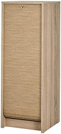 SIMMOB Classeur à Rideau Chêne 6 Niches L 37.8 H 103.8 P 38.4 cm - Chêne Naturel