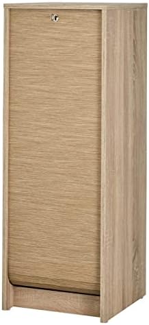 SIMMOB Classeur à Rideau Chêne 6 Niches L 37.8 H 103.8 P 38.4 cm - Chêne Naturel