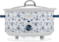 VQ Laura Ashley Mijoteuse Électrique Slow Cooker 6,5L China Rose, pour 8 à 10 Personnes, Économique en Énergie, 3 Réglages Température