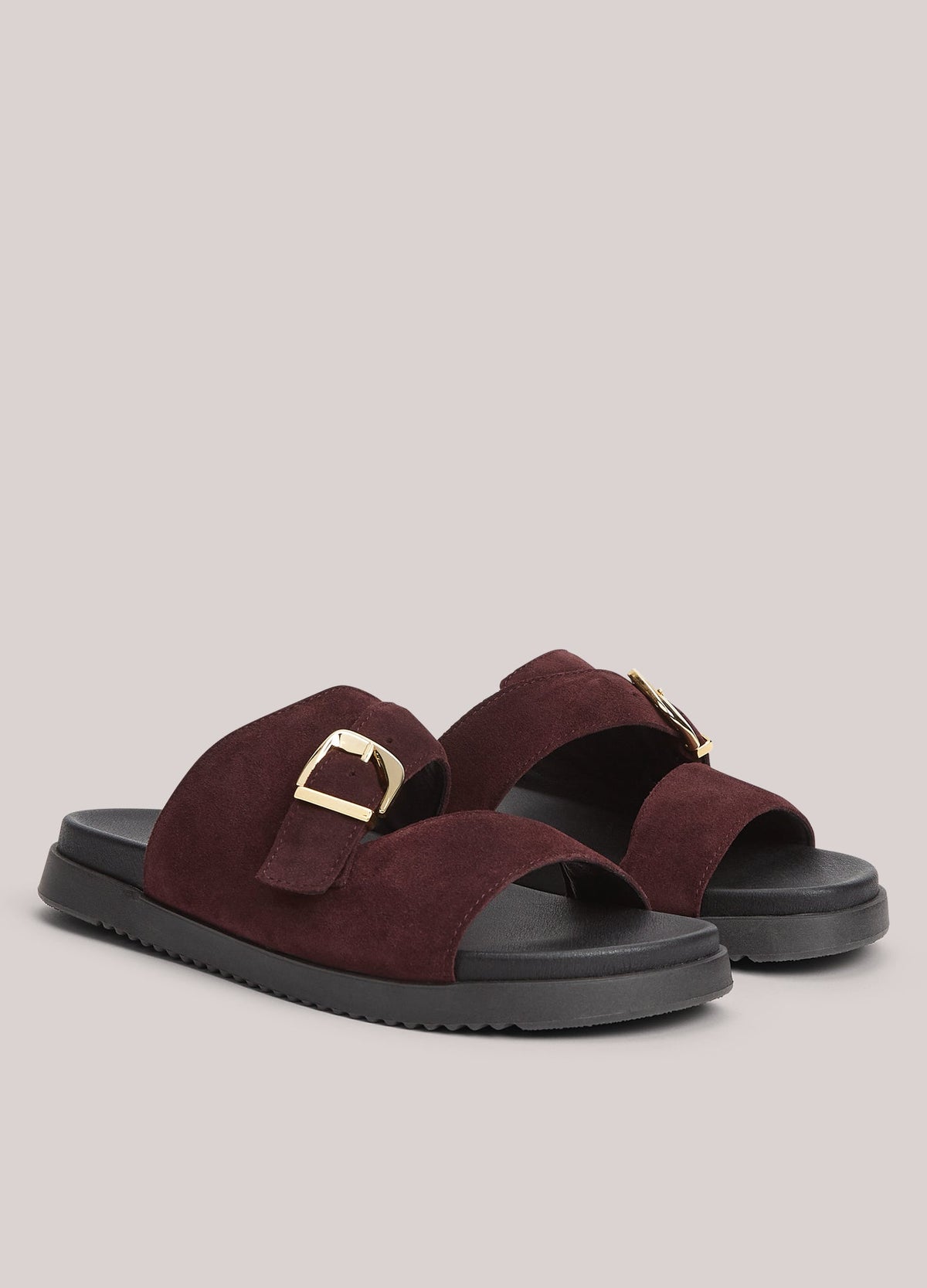 Sandales en daim à boucle
