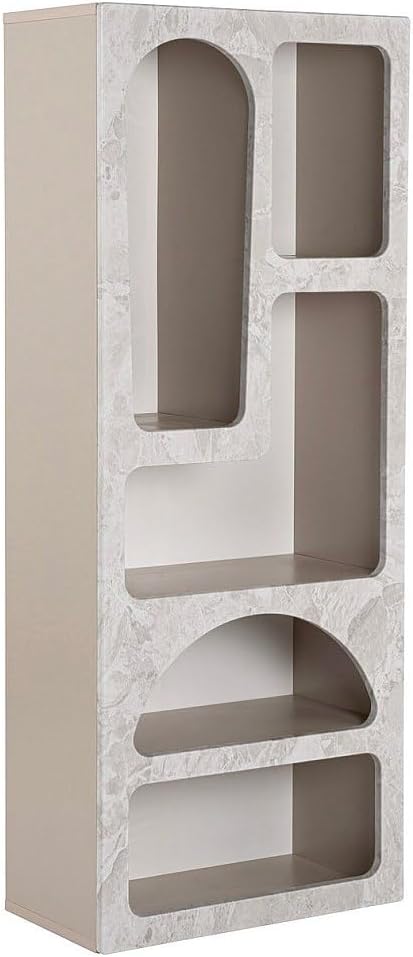 Vente-unique - Etagére avec 5 niches - Effet marbre Gris - LUELA