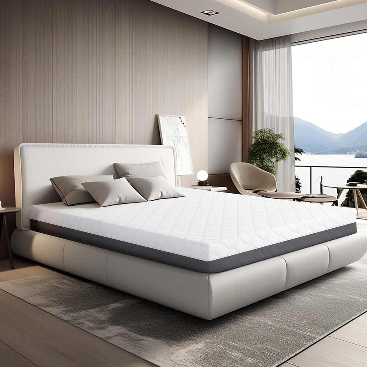Matelas Queen Size à Mémoire de Forme Made in Italy, Orthopédique Fermetée Moyenne, Système Anti Points de Pression