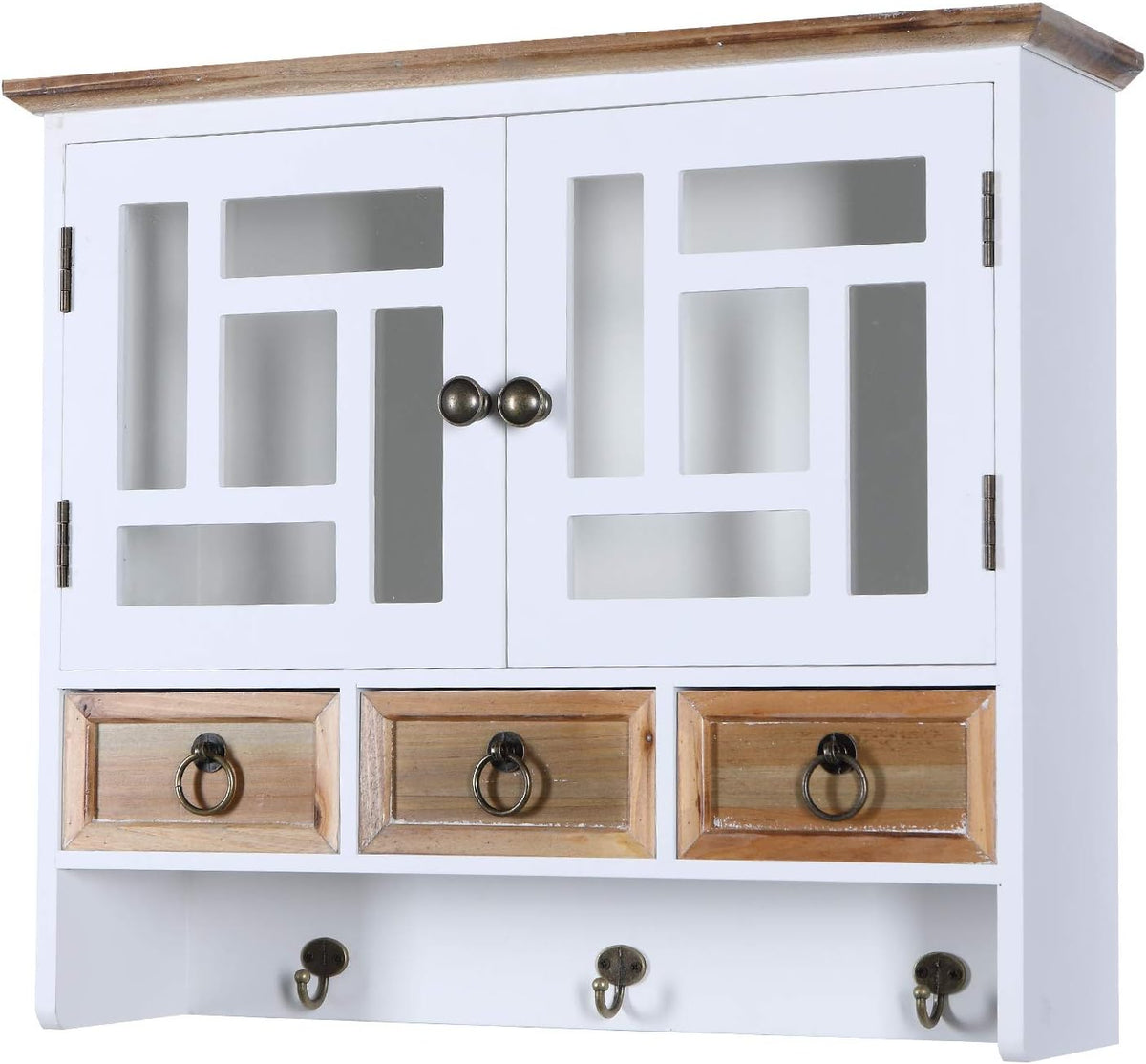 H4L Étagère murale style maison de campagne Blanc 55 cm