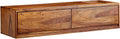 FineBuy Meuble TV Suspendu Sheesham Bois Massif 108x25x34 cm Lowboard TV Commode