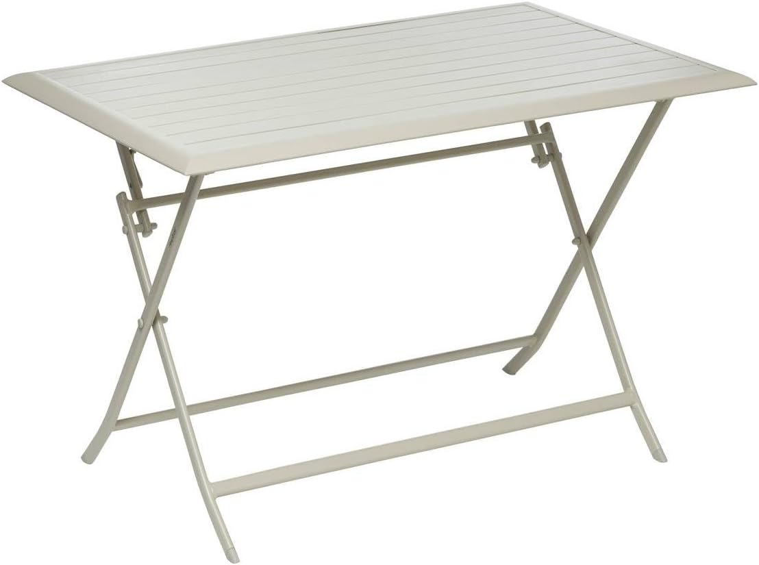 Hespéride - Table de Jardin Pliante Rectangulaire Azua Argile - 4 Places - Aluminium Traité Epoxy Antirouille