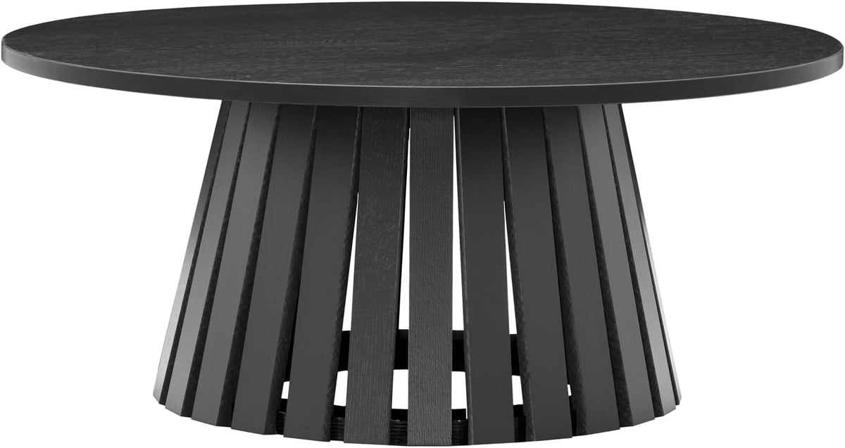 Happy Garden Table Basse LIV Noire en aggloméré et mélaminé, Ronde, Style scandinave, Plateau avec Un diamètre de 80cm LIV - Design élégant