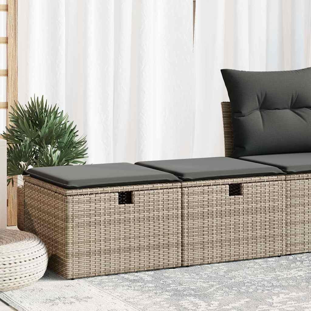 Générique Salon de Jardin 2 pcs avec Coussins Gris résine tressée Acacia Meubles Mobilier de Jardin Salons de Jardin (Poids 14KG)