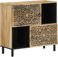 vidaXL Armoire Latérale, Buffet avec Pieds, Meuble de Rangement, Organisateur de Salon Salle de Séjour Maison, Bois Massif de Manguier