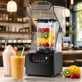 Blender Professionnel pour Glace Pilée, Mixeur à Smoothie 2 200 W avec Capot Insonorisant, Bol 1,8 L, 5 Réglages et Fonction Pulse pour Bars à Jus