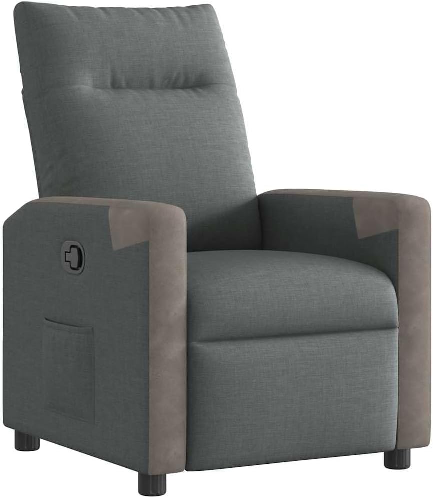 vidaXL Fauteuil inclinable Gris foncé Tissu