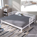 Sweiko Lit de Jour 90 * 190cm Extensible en pin Massif, lit gigogne pour Adolescent, avec sommier à Lattes, Design en Forme de cœur, Blanc