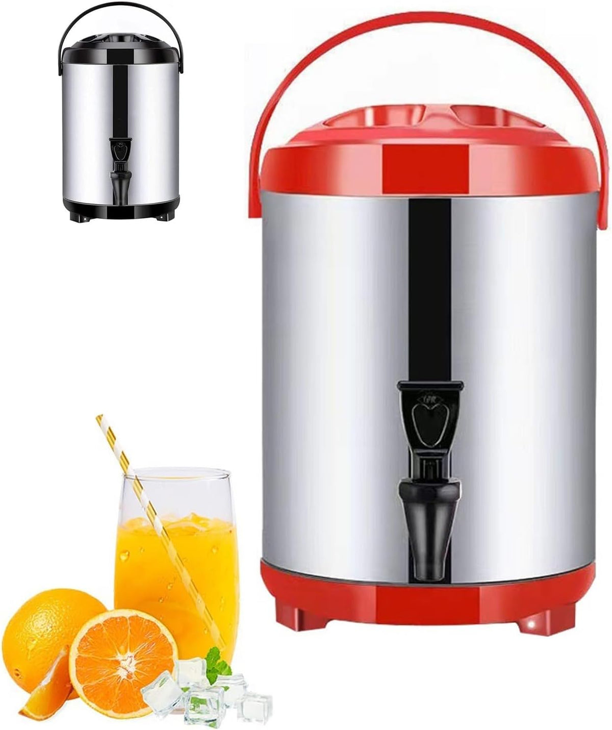 Urne à café distributeur d'eau chaude avec robinet, chaudière isotherme en acier inoxydable, portable 6 L pour café, thé et boissons