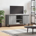 Meuble TV - Gris Sonoma - 104 x 35 x 50 cm - En bois et pieds en fer - Robuste - Avec 4 compartiments de rangement - Buffet moderne - Pour salon
