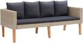 vidaXL Canapé de Jardin à 2 Places avec Coussins Salon de Jardin Mobilier de Patio Mobilier d'Extérieur Meubles de Terrasse Résine Tressée Beige