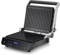 Eurel Grill Électrique NG94, Plancha Électrique 2000W, Grill Panini avec Capteur Intelligent, Ouverture 180°, Cuisson Réglable, Plaques Amovibles