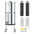 VEVOR Système de Filtration d'Eau par Gravité 7,5 L, Filtre à Eau par Gravité Réduction du Plomb et jusqu'à 99% du Chlore, Inox 304