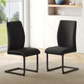 Chaises en Simili Cuir 43 x 44.5 x 99 cm, Base Cantilever métallique, Lot de 2 chaises pour Salle à Manger, Salon ou Bureau (Black)